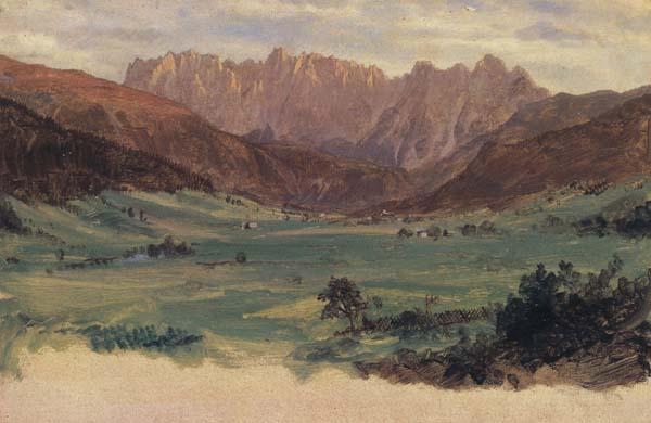 Frederic E.Church Hinter Schonau and Reiteralp Mountains,Bavaria Sweden oil painting art